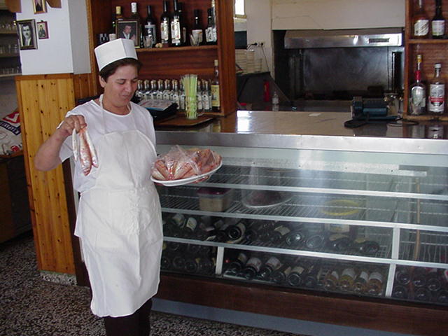 Frideriki with Red Mullets · Leros 2004 archive photograph 17
