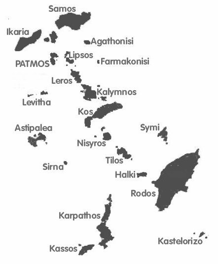 Dodekanese map